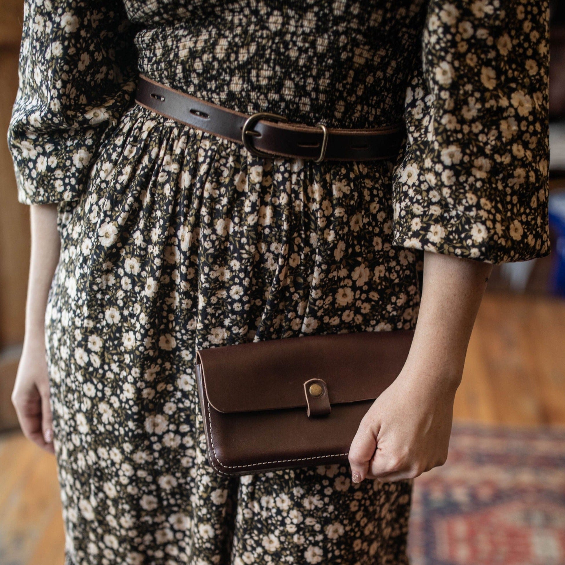 The Local Branch Leather Small / Mahogany The Wanderer Belt - USA Made
