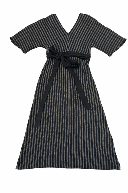 Field Day Dress XS Diana Dress in Black 2 Tone Stripe Cotton