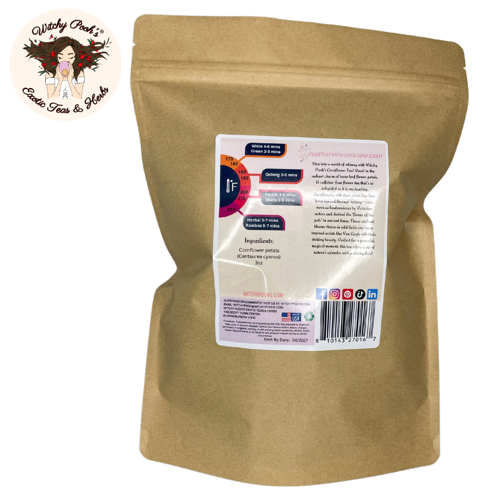 Té de pétalos de aciano de Witchy Pooh - Hojas sueltas, sin cafeína