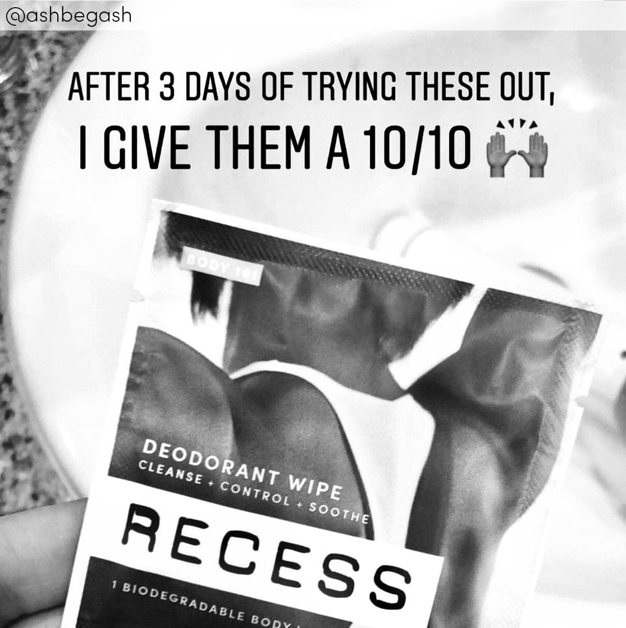RECESS body wipe BODY 101: Deodorant Wipes (Pack of 15)
