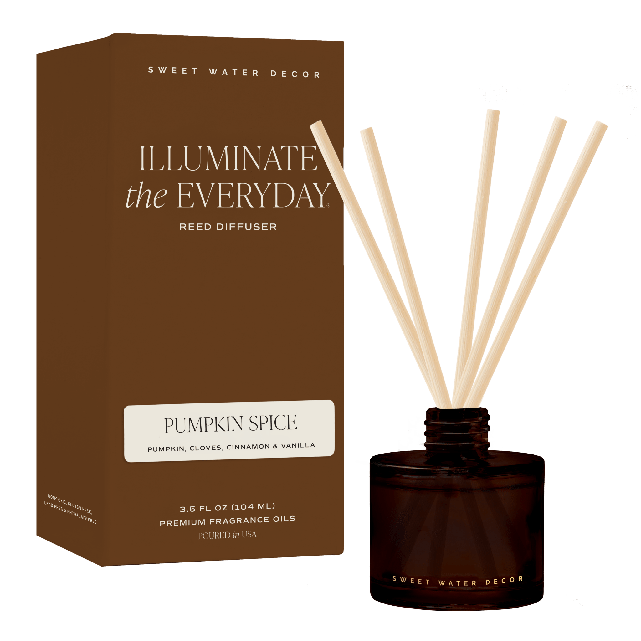 Pumpkin Spice Amber Tinted Glass Jar Reed Diffuser