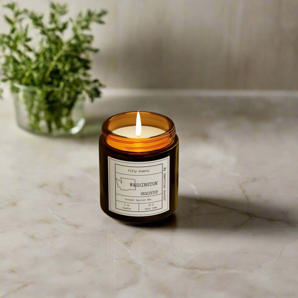 Washington unscented Candles - Coconut Apricot Wax - My American Goods