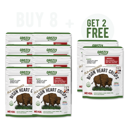 Bison Heart Crisps - 100% Grass-Fed/Finished - My American Goods
