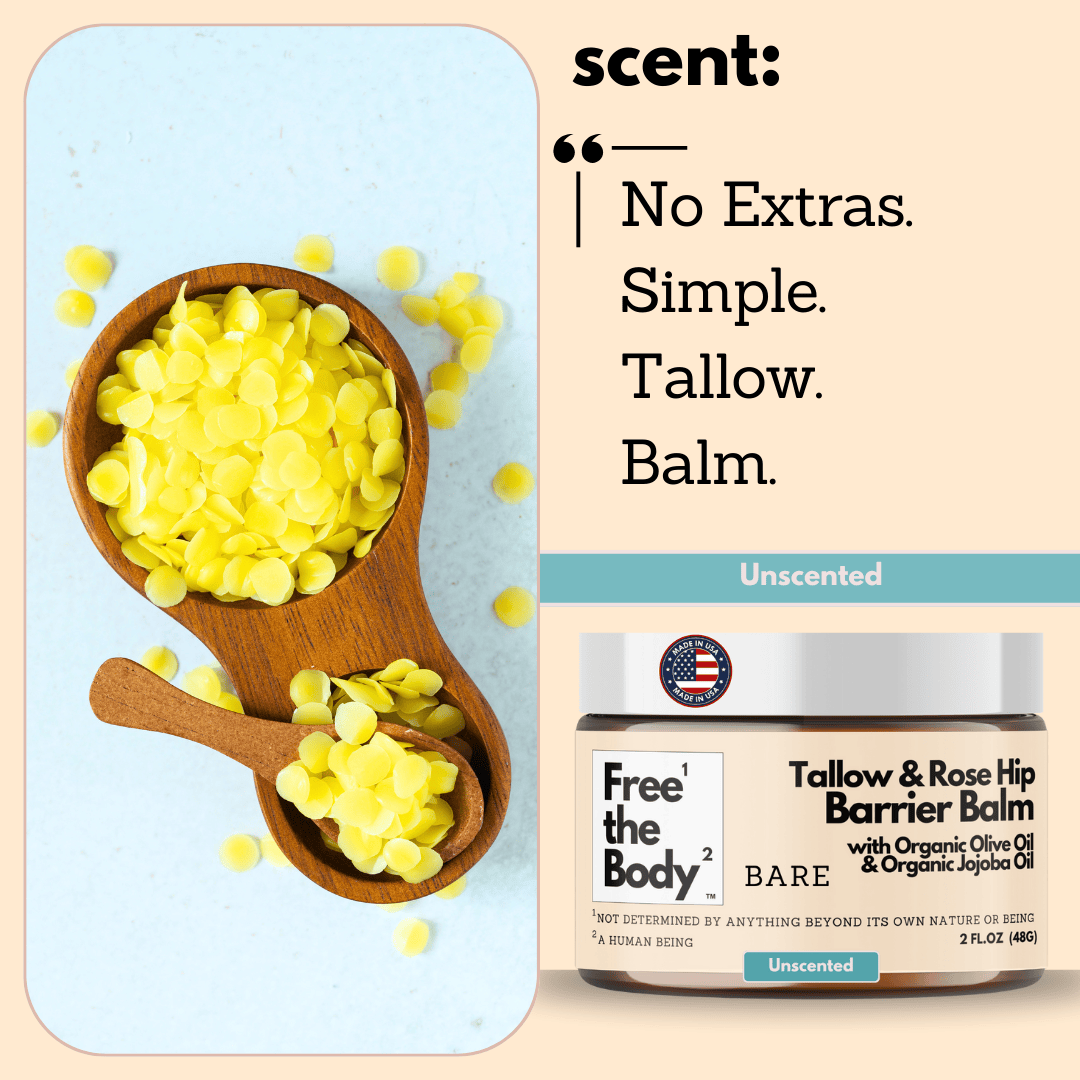 Free the Body Co. Moisturizers Tallow and Rose Hip Barrier Balm with Beeswax, Small Batch, 2oz