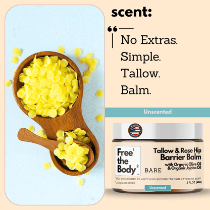 Free the Body Co. Moisturizers Tallow and Rose Hip Barrier Balm with Beeswax, Small Batch, 2oz