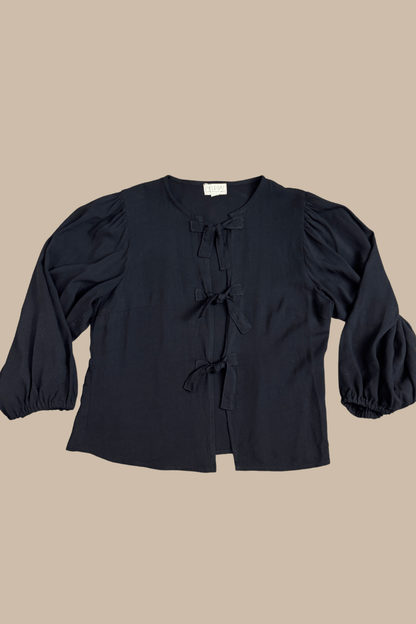 Field Day Top Poet Top in Black Cotton