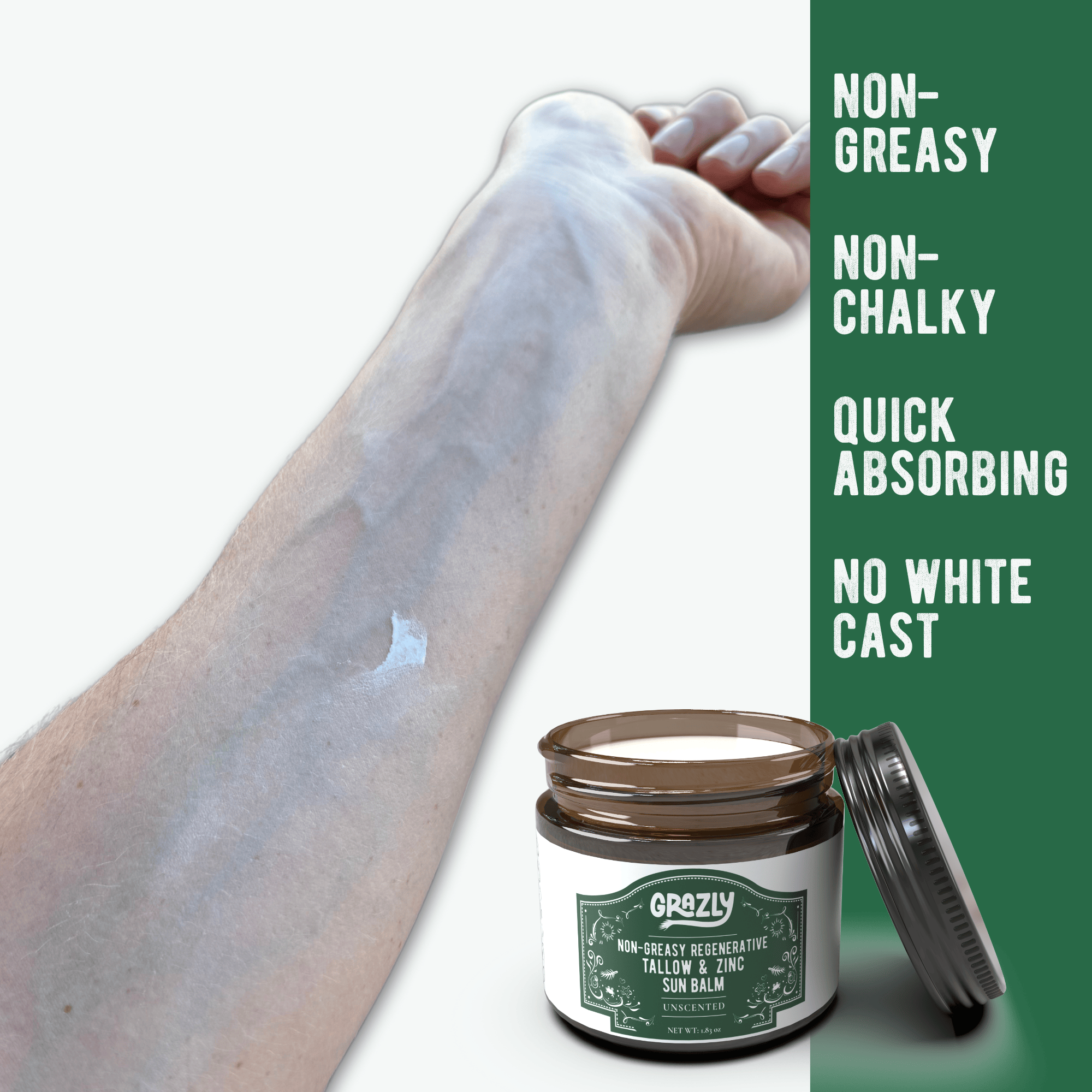 Grazly Regenerative Tallow &amp; Zinc Sun Balm