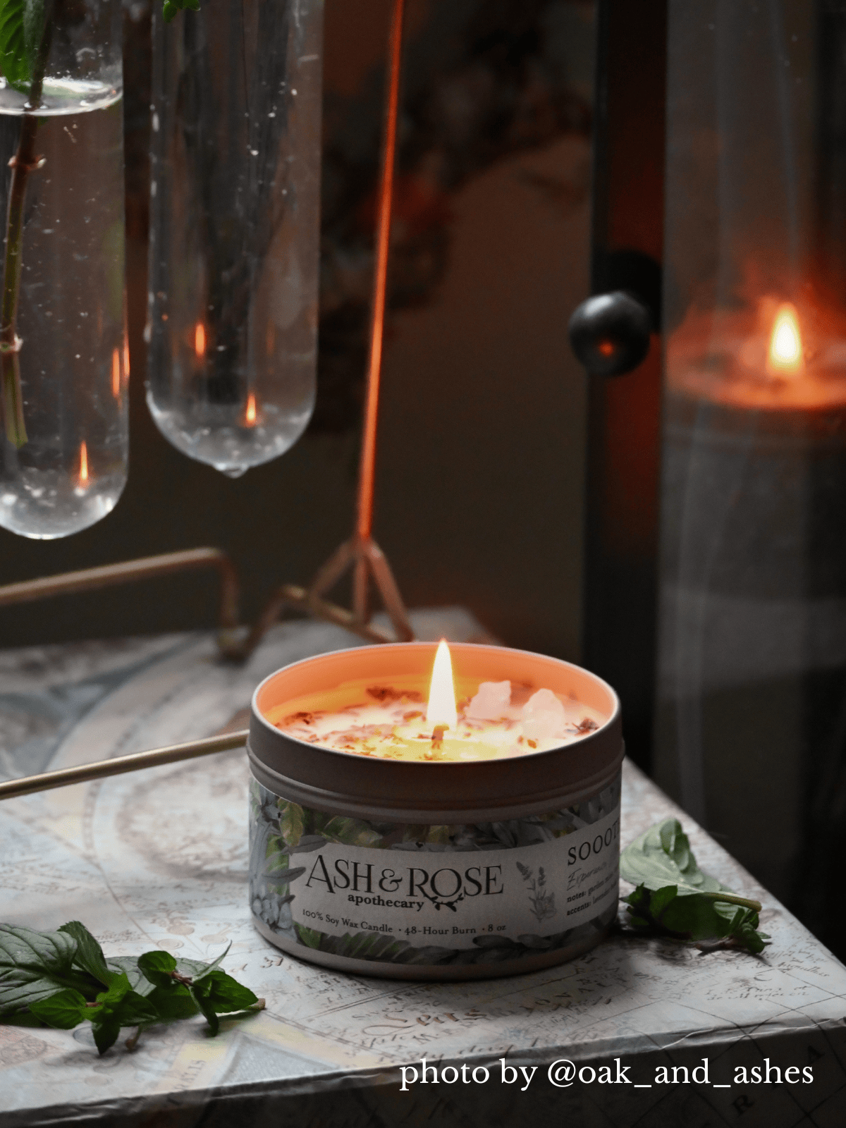 Ash &amp; Rose candle SOOOTHE... Lavender Mint Candle