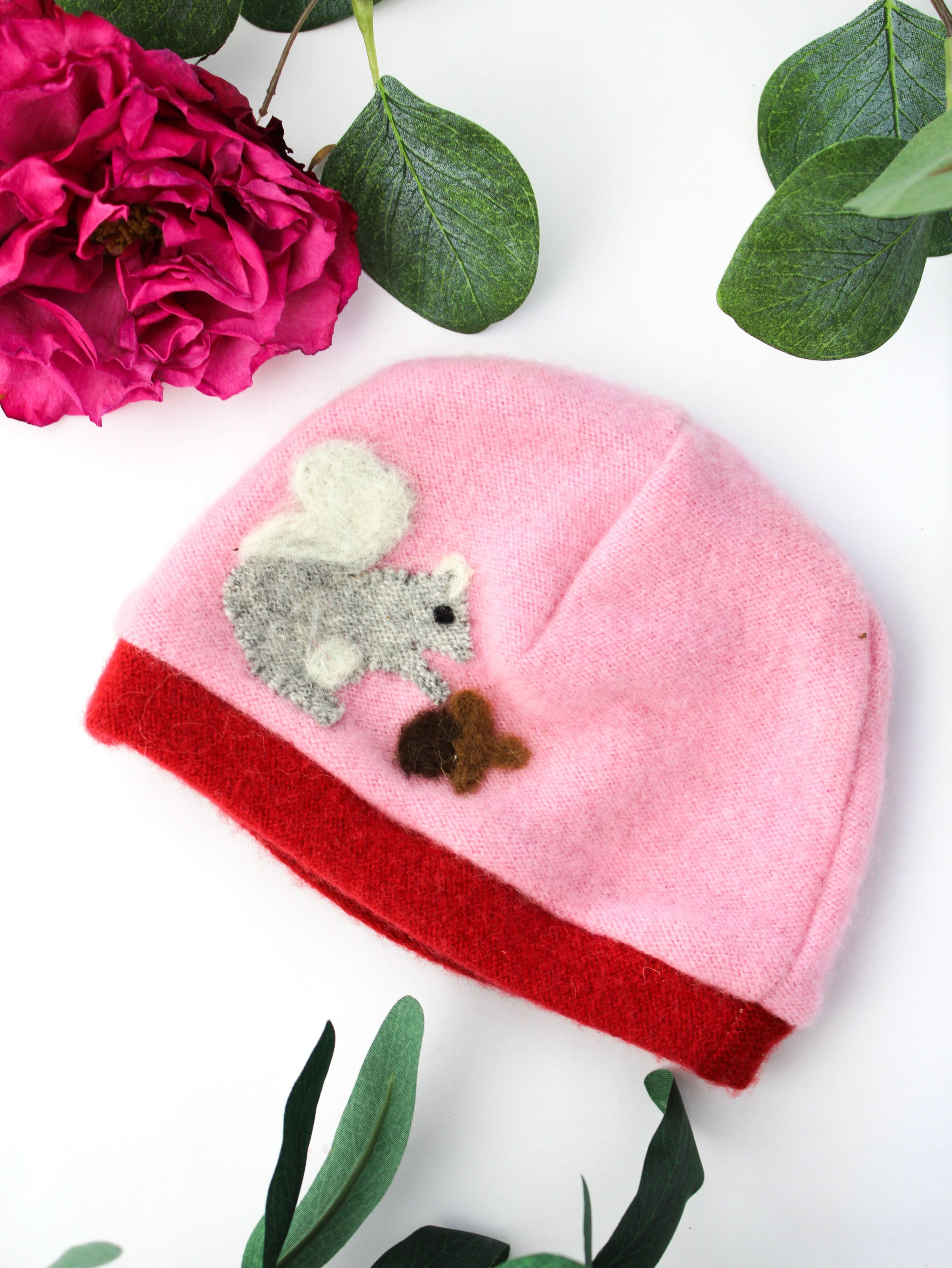 Ash &amp; Rose hat Pink Squirrel Cashmere Hat - Newborn