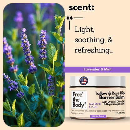 Free the Body Co. Moisturizers Tallow and Rose Hip Barrier Balm with Beeswax, Small Batch, 2oz