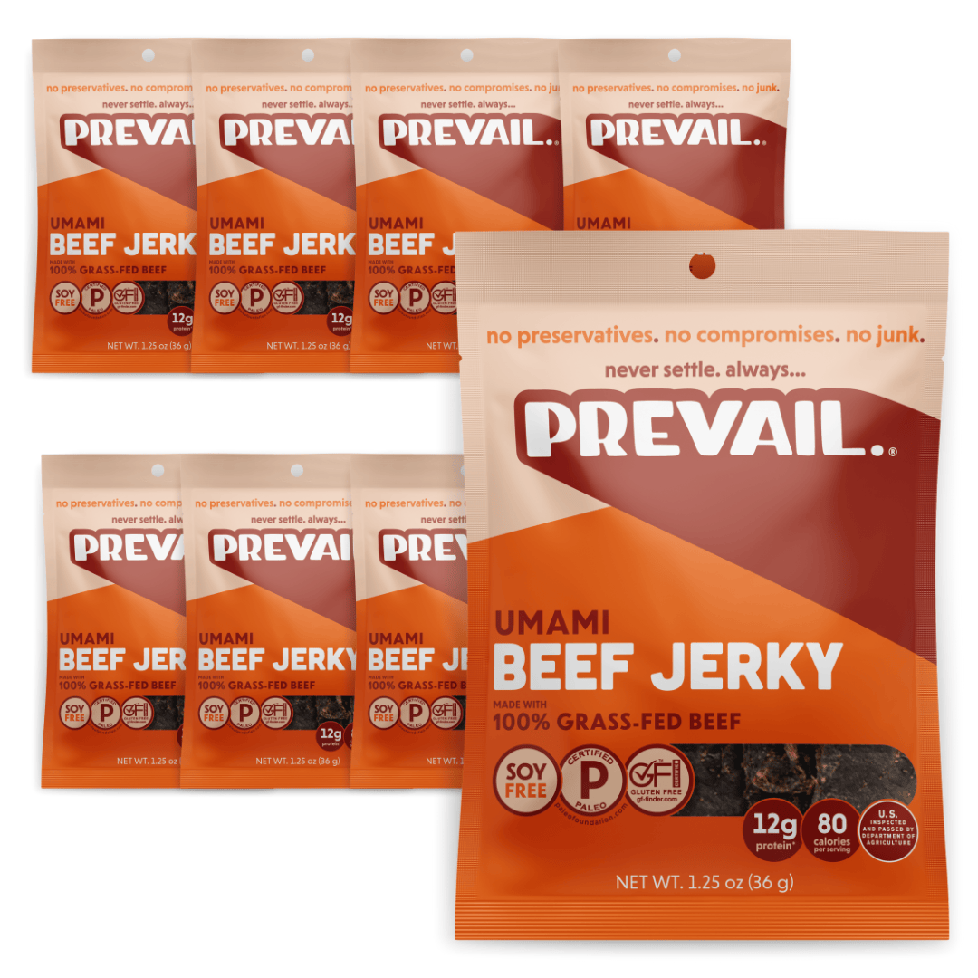 PREVAIL Jerky Jerky Umami Beef Jerky Single Serve 8 Pack