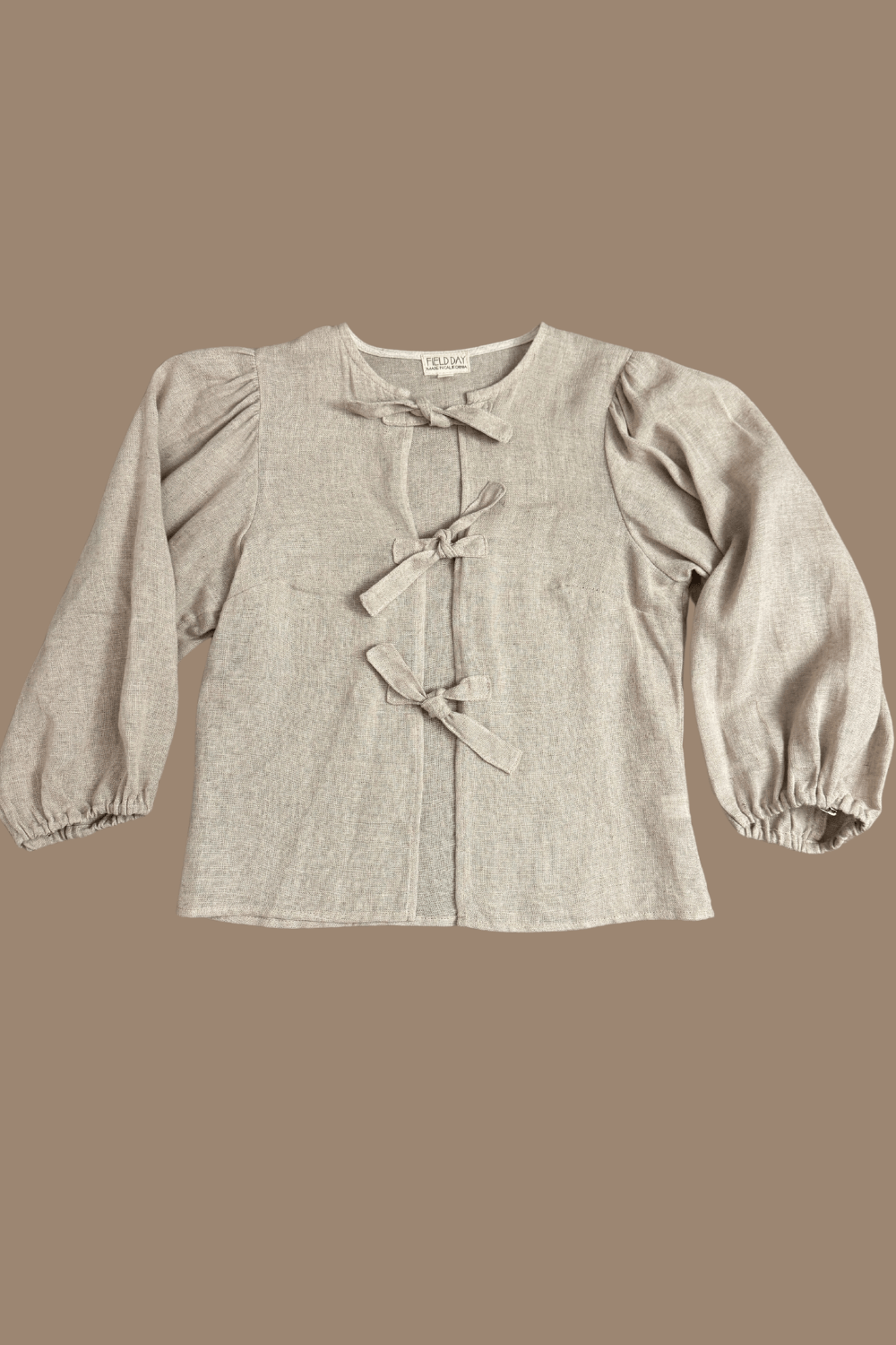 Field Day Top Poet Top in 100% Sand Linen