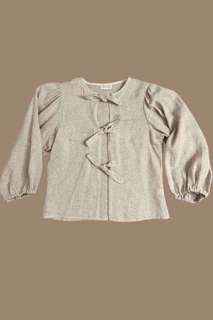 Field Day Top Poet Top in 100% Sand Linen