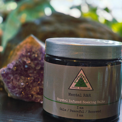 Lavender Mint Crystal Infused Soaking Salts 16 Oz.