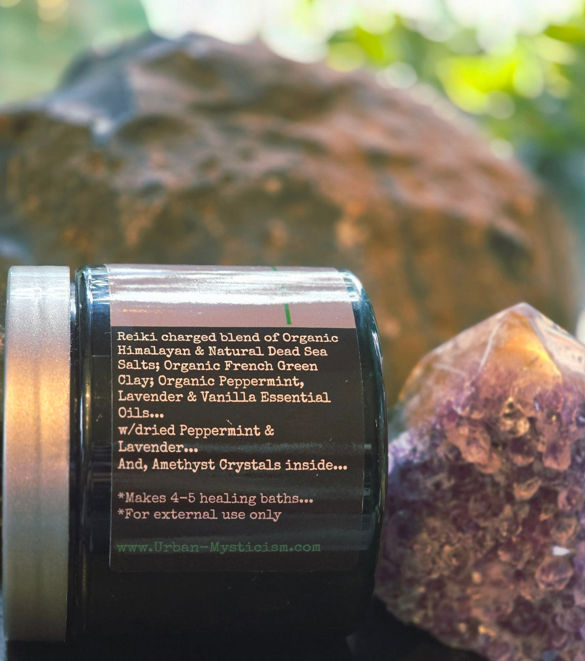 Lavender Mint Crystal Infused Soaking Salts 16 Oz.
