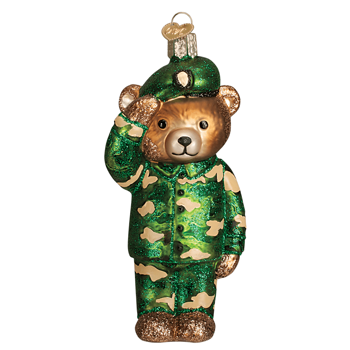 Old World Christmas 5 X 2.5 X 1.75 / 12402 Army Bear Ornament