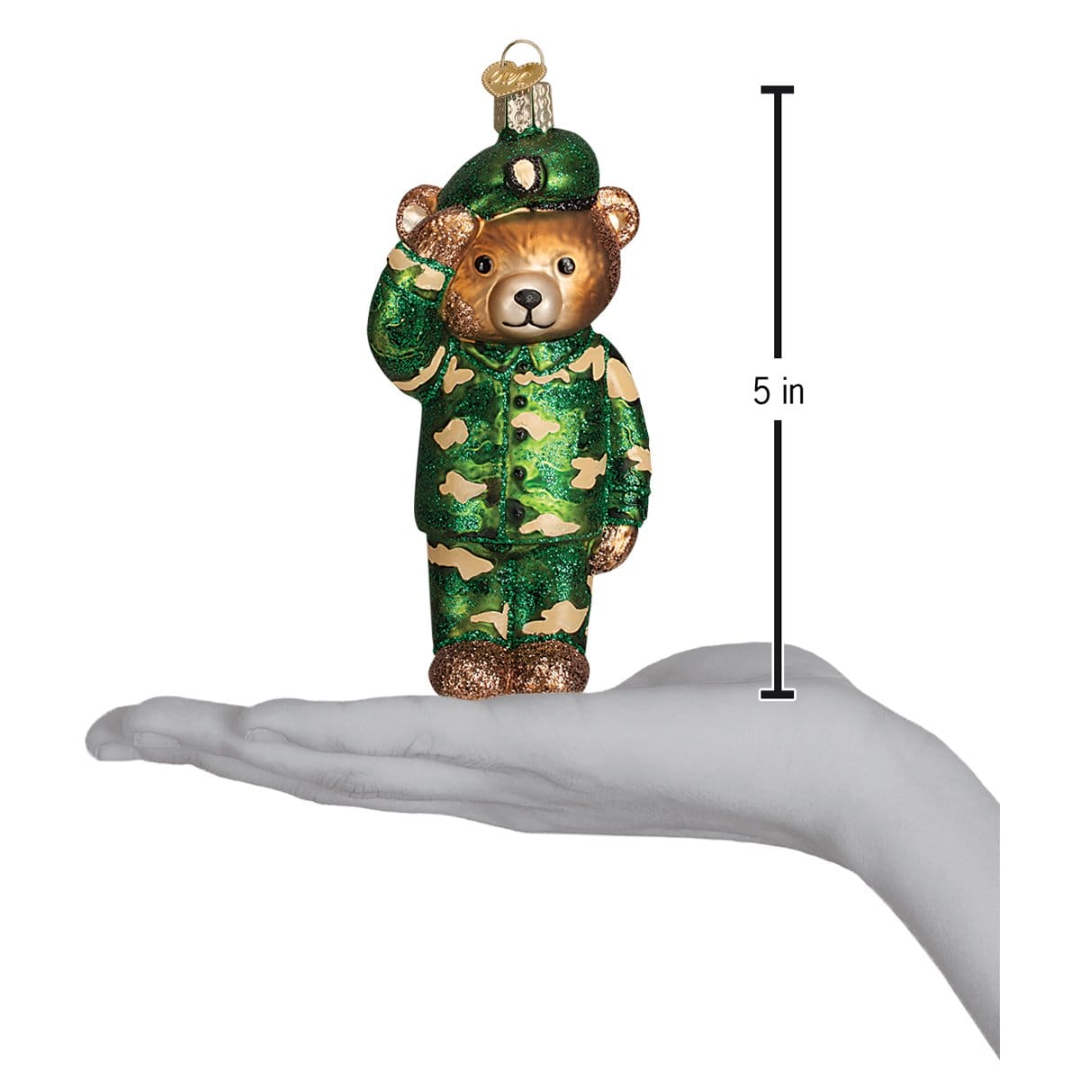 Old World Christmas 5 X 2.5 X 1.75 / 12402 Army Bear Ornament