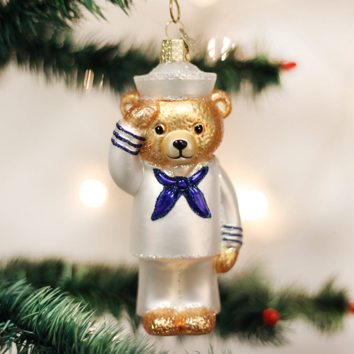 Old World Christmas 5 X 2.5 X 1.75 / 12404 Navy Bear Ornament