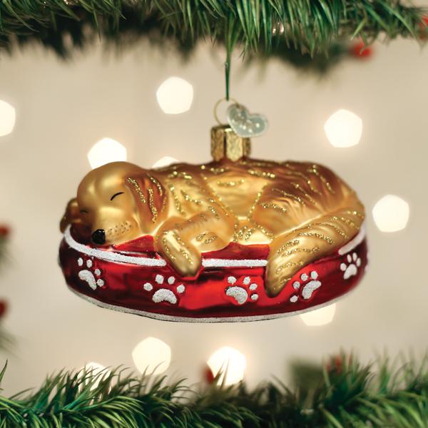 Old World Christmas 2.75 X 2 X 3.75 / 12594 Sleepy Golden Retriever Ornament