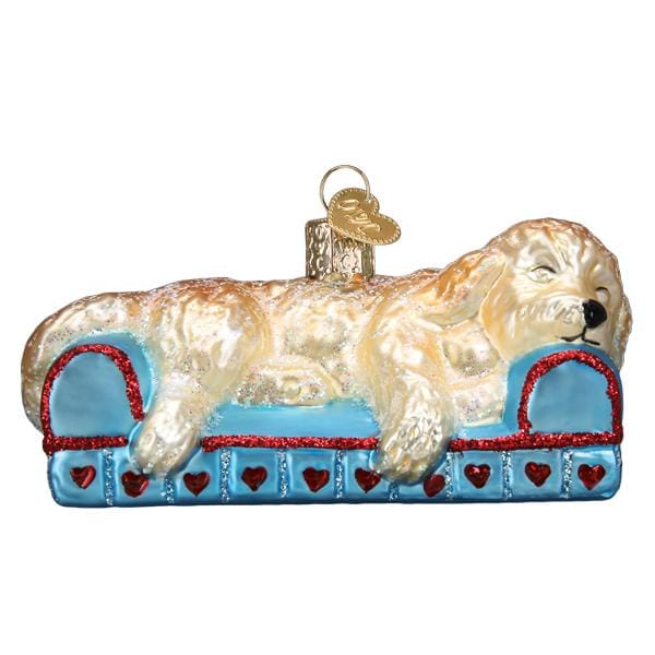 Old World Christmas 1.75 X 2.75 X 4.25 / 12596 Sleepy Doodle Dog Ornament