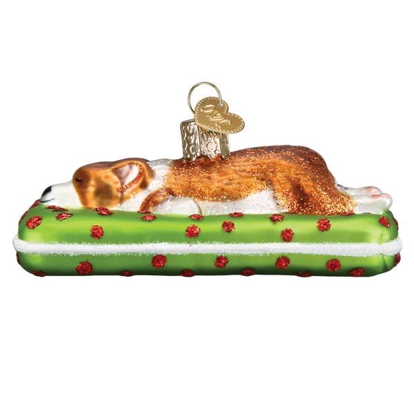 Old World Christmas 1.75 X 2.5 X 4 / 12598 Sleepy Corgi Ornament