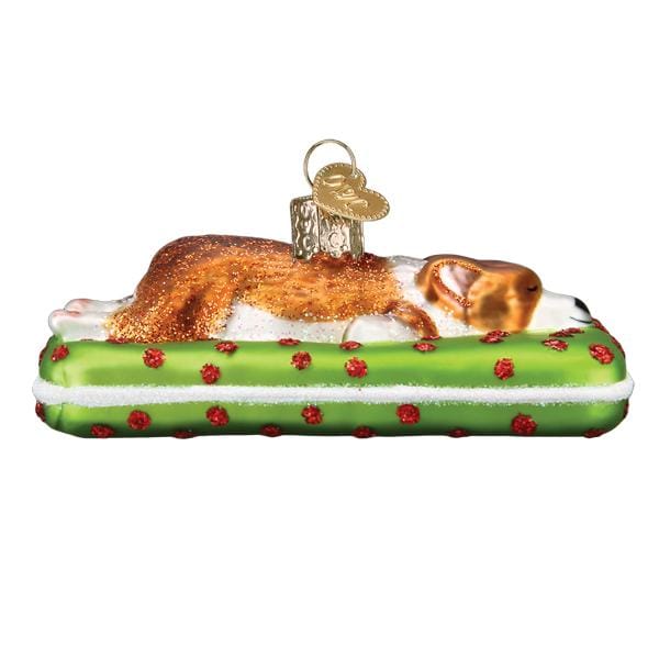 Old World Christmas 1.75 X 2.5 X 4 / 12598 Sleepy Corgi Ornament