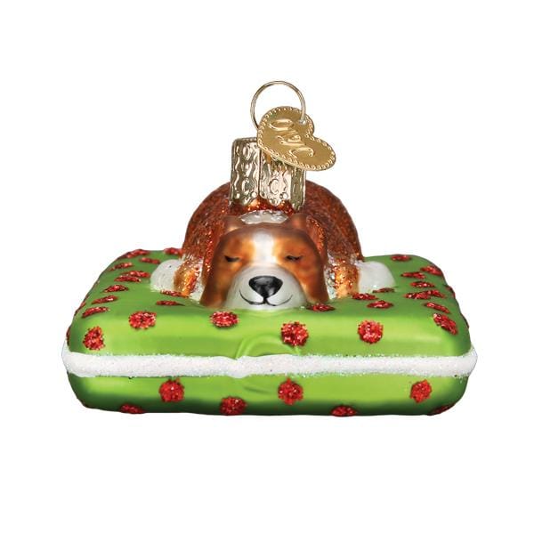 Old World Christmas 1.75 X 2.5 X 4 / 12598 Sleepy Corgi Ornament