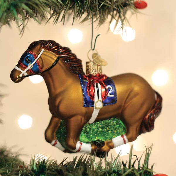 Old World Christmas 4 X 4.5 X 1.75 / 12667 Racehorse Ornament