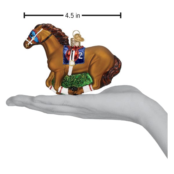 Old World Christmas 4 X 4.5 X 1.75 / 12667 Racehorse Ornament