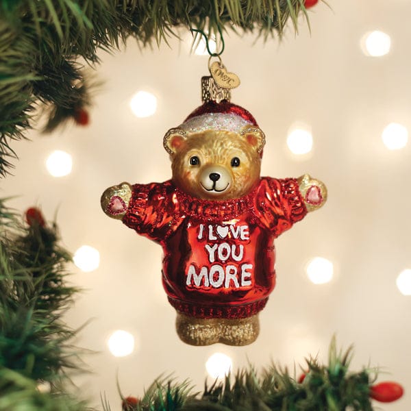 Old World Christmas 4.25 X 3.5 X 2 / 12681 I Love You More Bear Ornament