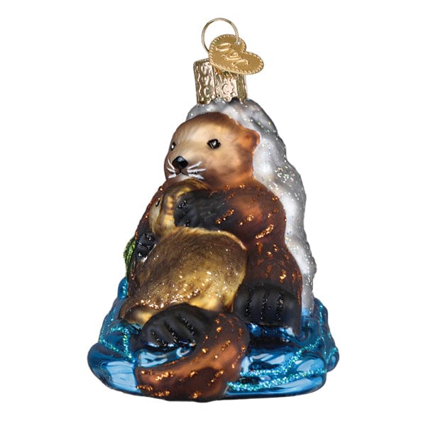 Old World Christmas 2.5 X 3.75 X 2.5 / 12713 Otter With Pup Ornament