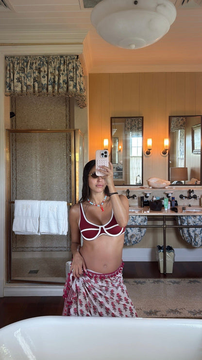 Coral Reef Fish Charm Necklace - Ocean Blue &amp; Coral Beaded Necklace