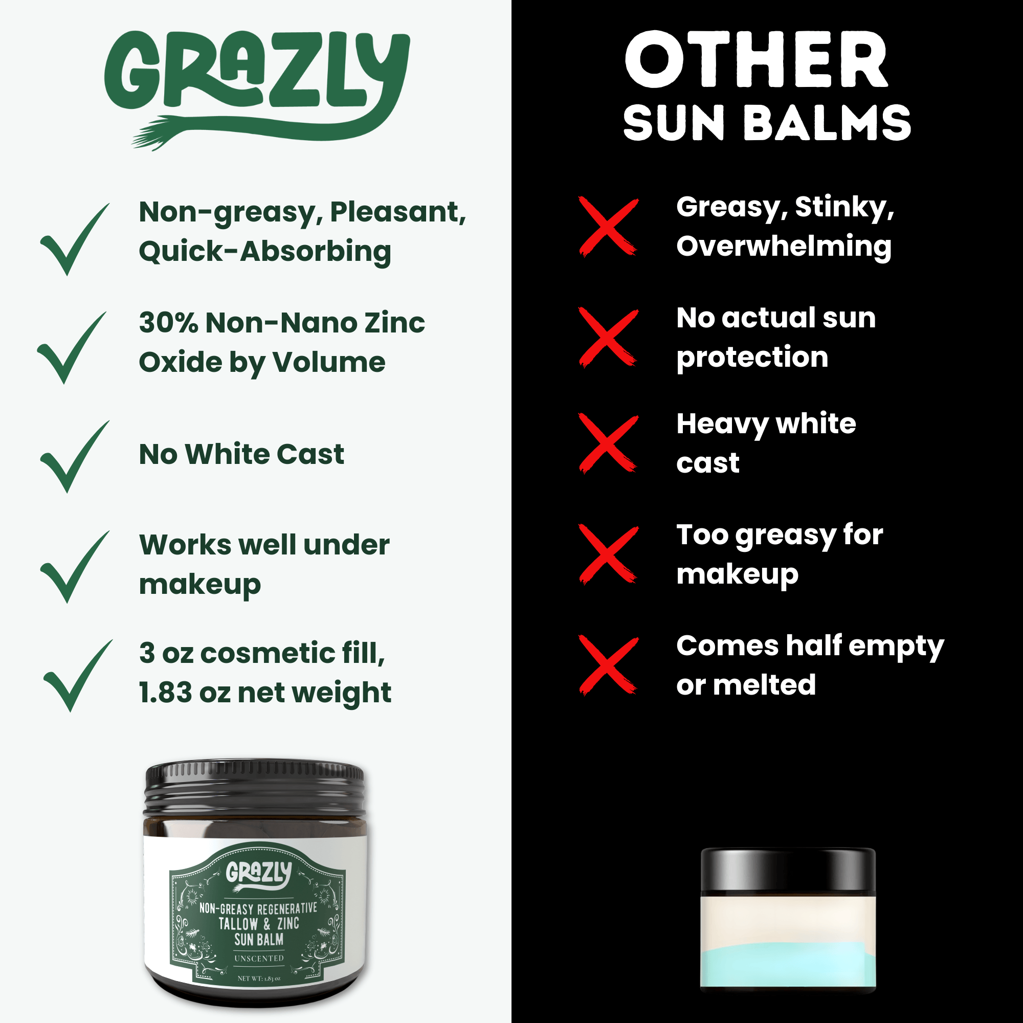 Grazly Regenerative Tallow &amp; Zinc Sun Balm