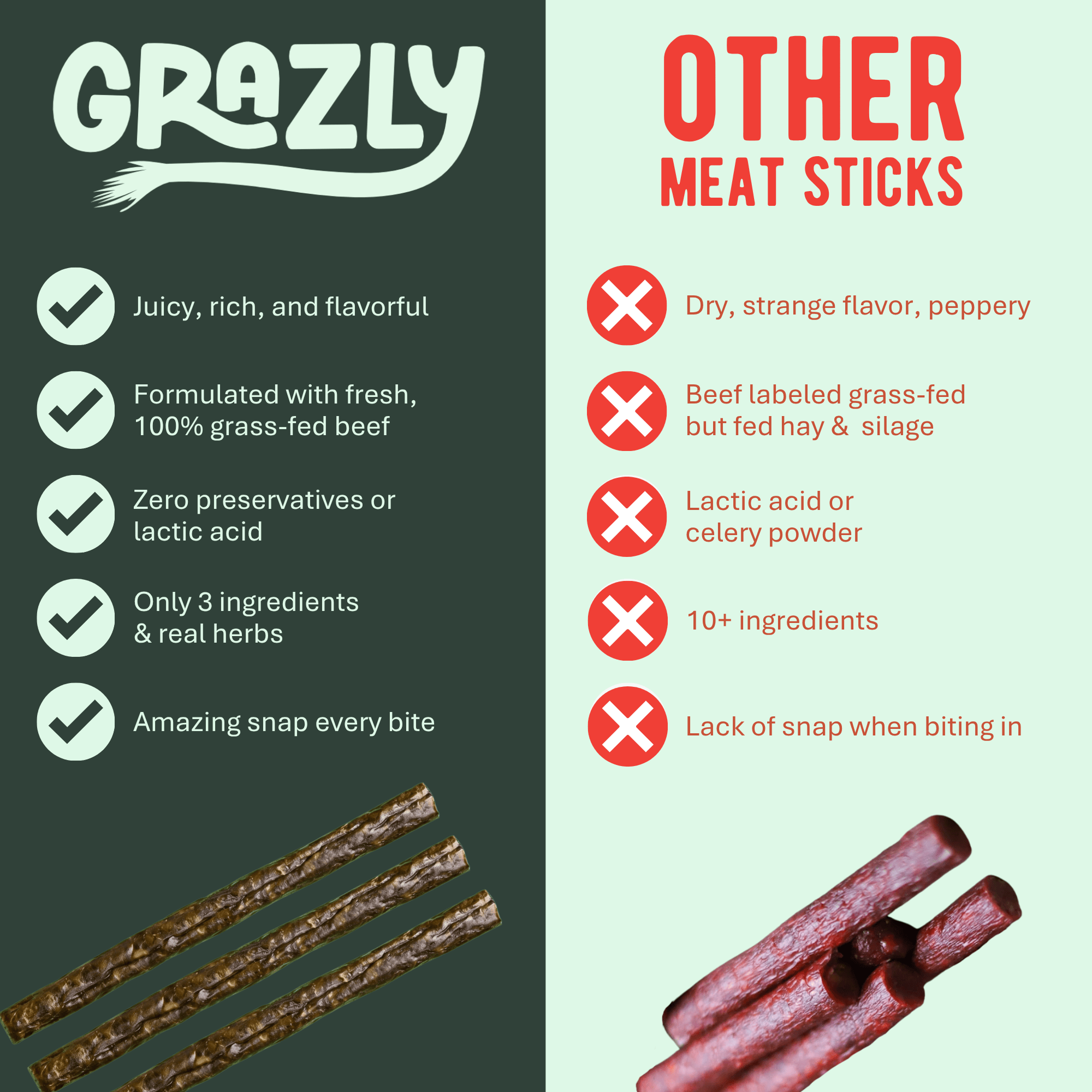 Grazly Chimichurri Beef Meat Sticks