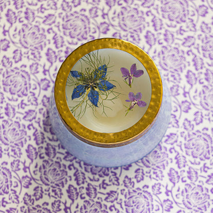 Accent Watercolor Pressed Floral Candle - Berry Fig