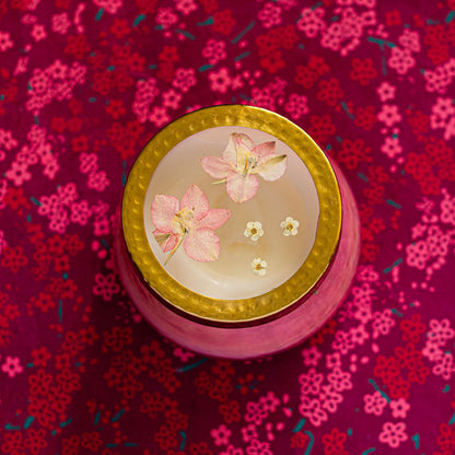 Accent Watercolor Pressed Floral Candle - Luna Flower