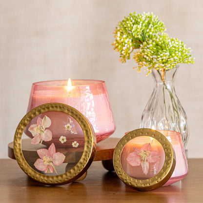 Accent Watercolor Pressed Floral Candle - Luna Flower