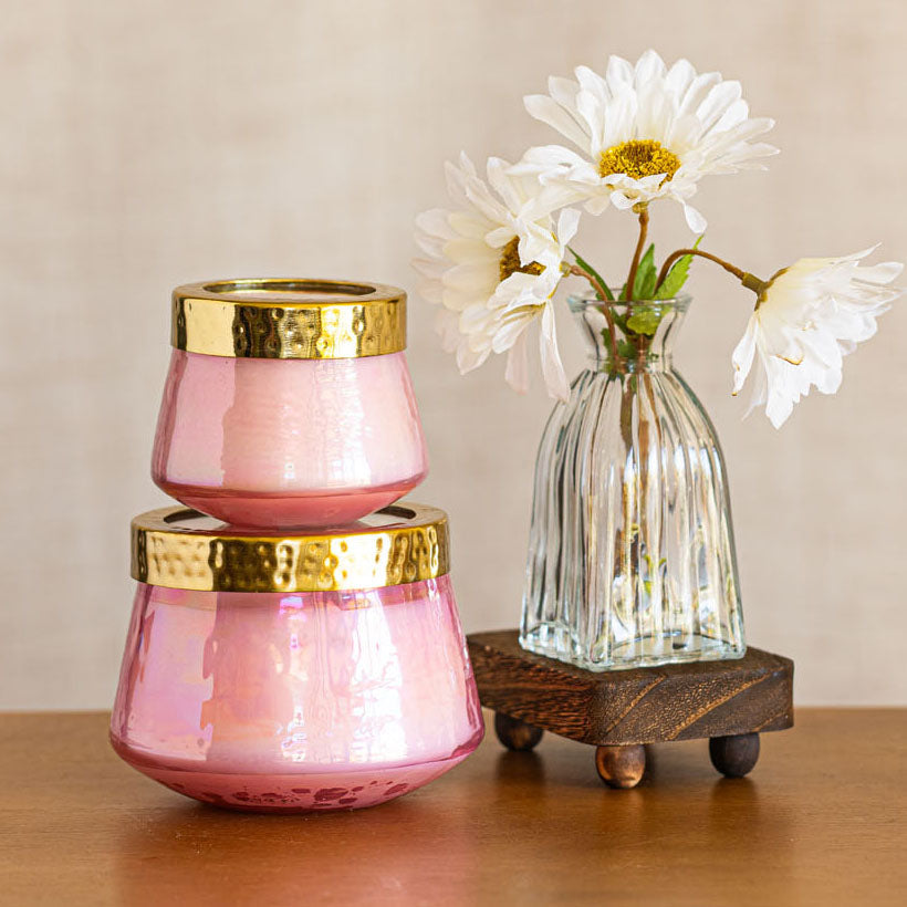 Accent Watercolor Pressed Floral Candle - Luna Flower
