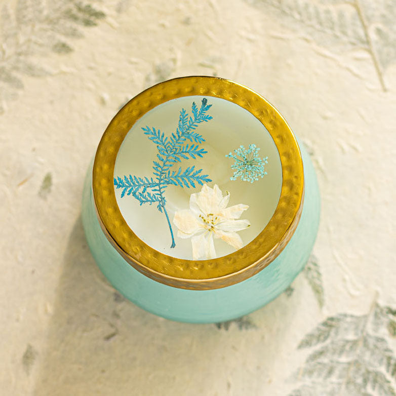 Accent Watercolor Pressed Floral Candle - Pacific Coast