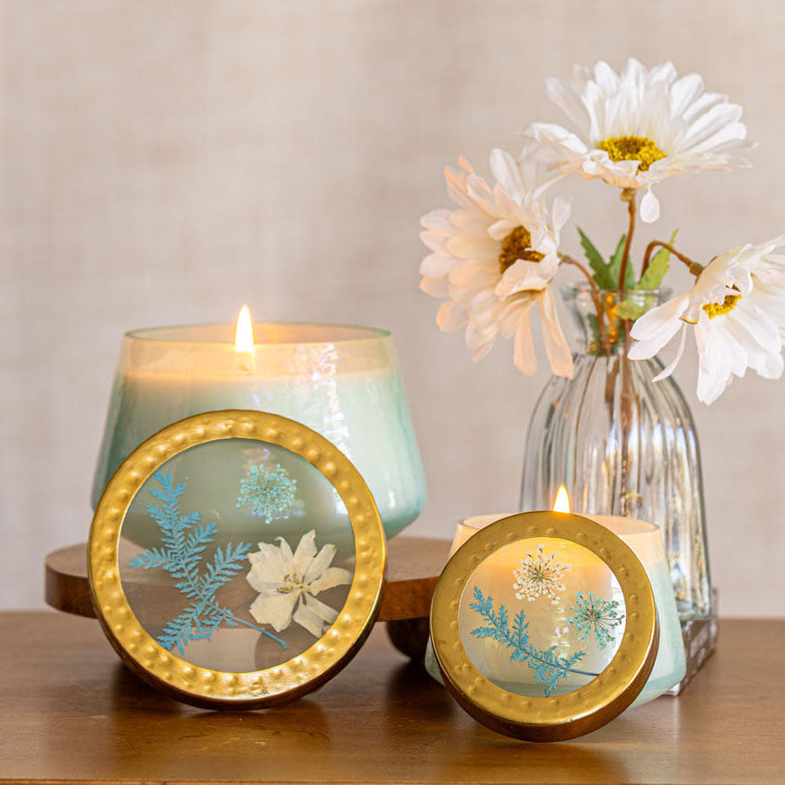 Accent Watercolor Pressed Floral Candle - Pacific Coast