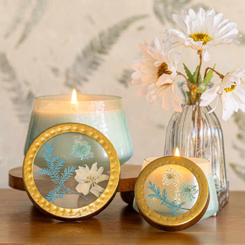 Accent Watercolor Pressed Floral Candle - Pacific Coast
