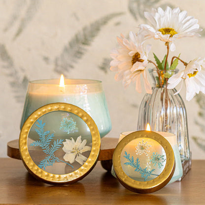Petite Watercolor Pressed Floral Candle - Pacific Coast