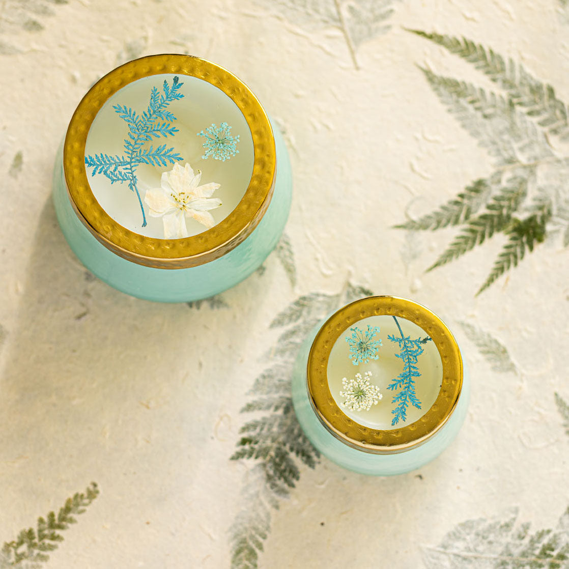 Accent Watercolor Pressed Floral Candle - Pacific Coast