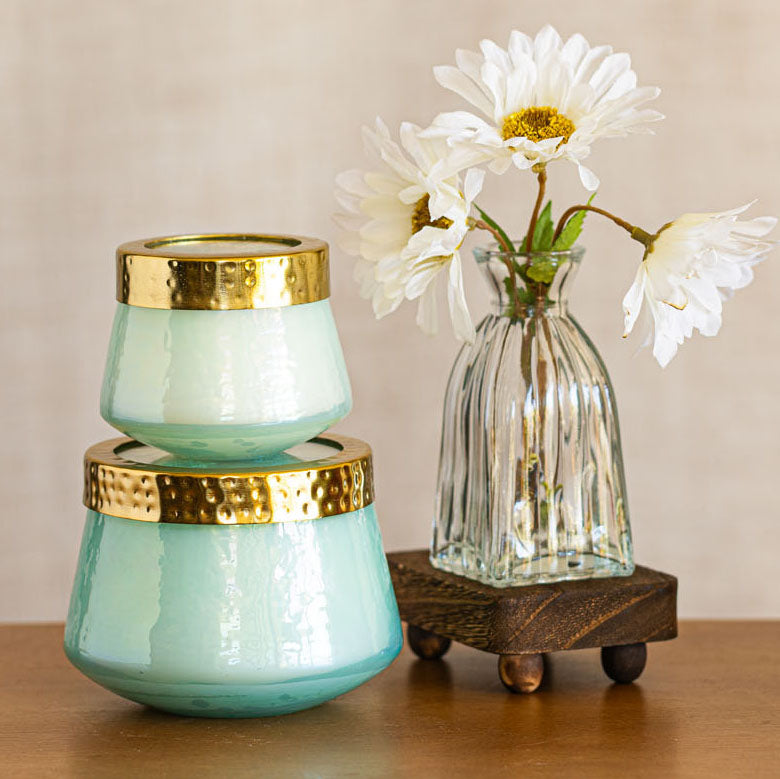Petite Watercolor Pressed Floral Candle - Pacific Coast