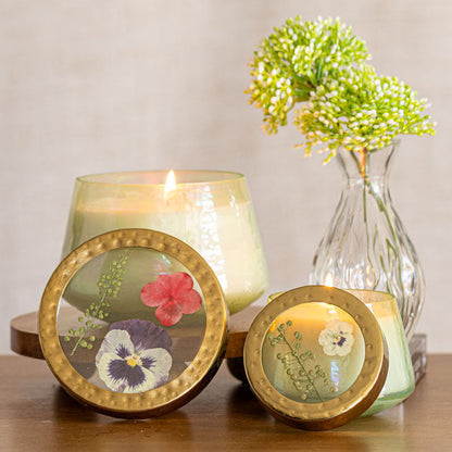 Accent Watercolor Pressed Floral Candle - Tomato Vine