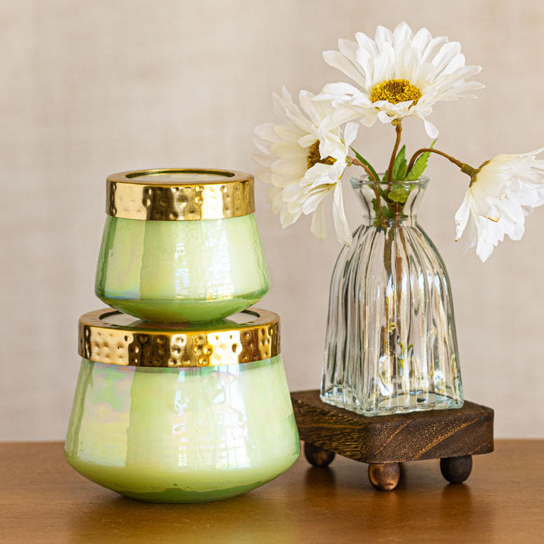 Accent Watercolor Pressed Floral Candle - Tomato Vine