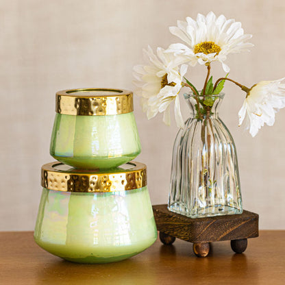 Petite Watercolor Pressed Floral Candle - Tomato Vine