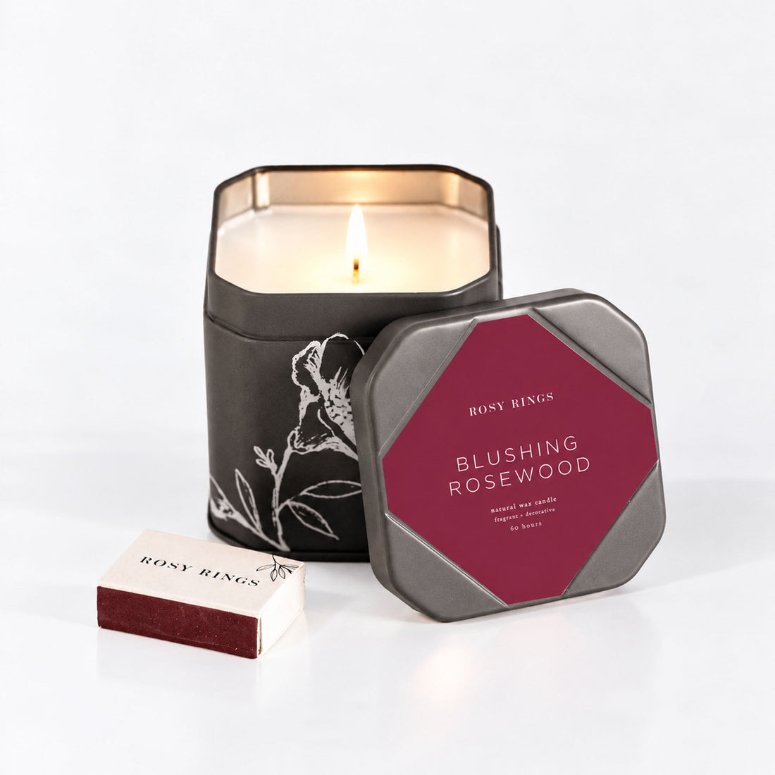 Accent Tin Candle - Blushing Rosewood