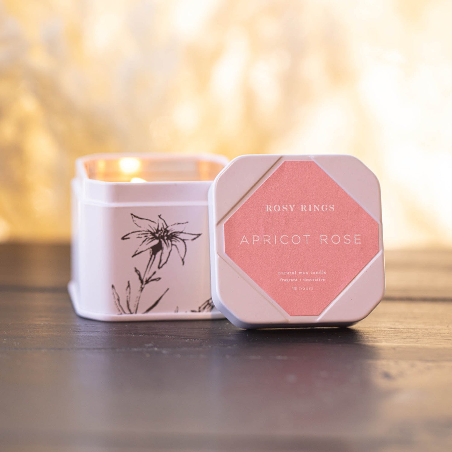 Petite Tin Candle - Apricot Rose