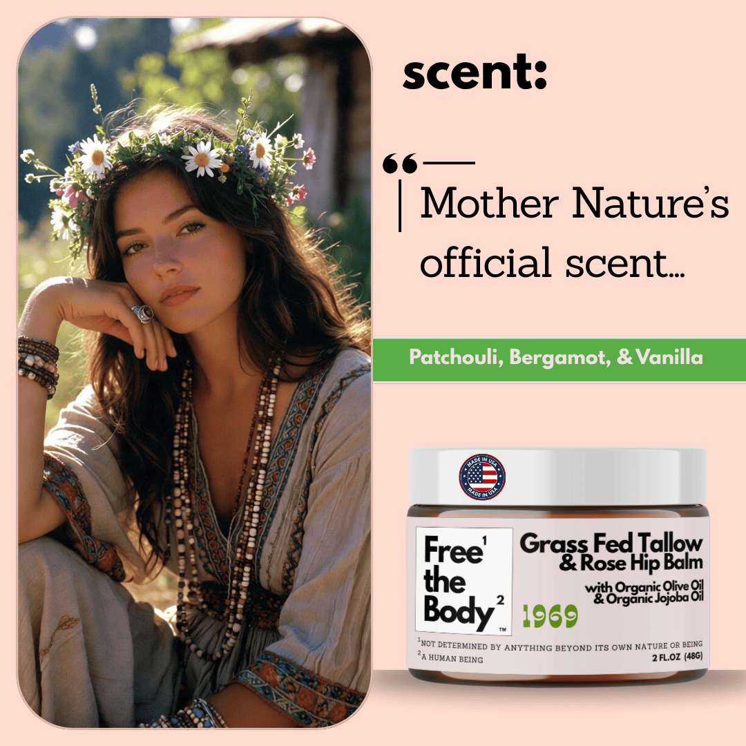 Grass Fed Tallow and Rose Hip Balm - 1969 -  2 oz